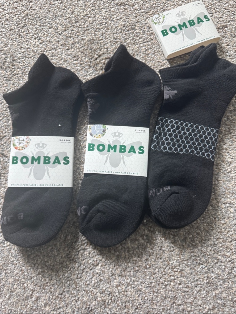 Bombas Black Low-Cut Athletic Socks – Pack of 3